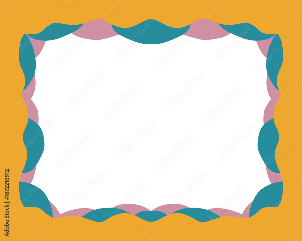 Fototapeta premium Colorful floral frame vector illustration featuring a pink spring flower pattern and rainbow circle border design for a baby celebration card or holiday invitation