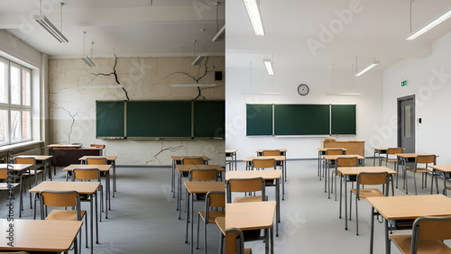 Comparison of Classroom Conditions with and Without Structural Damage and