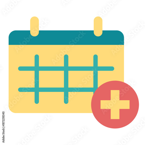 병원 진료 예약 아이콘. 병원 플랫 아이콘