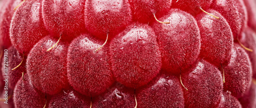 Detail of the skin of a raspberry