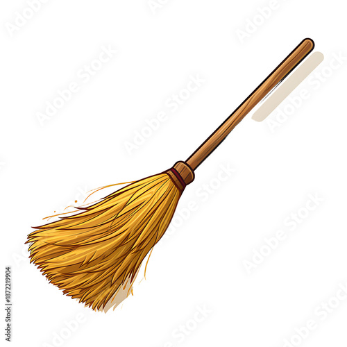 Simple Broom Vector for School Projects