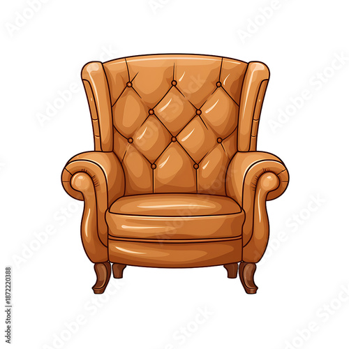 Elegant Brown Chair Vector Isolated Design