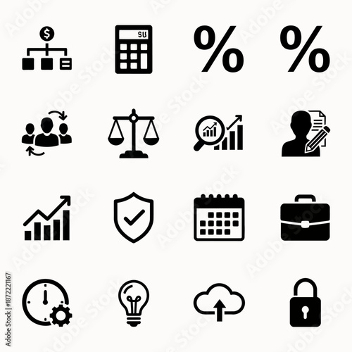 Education business and finance icons set vector illustration