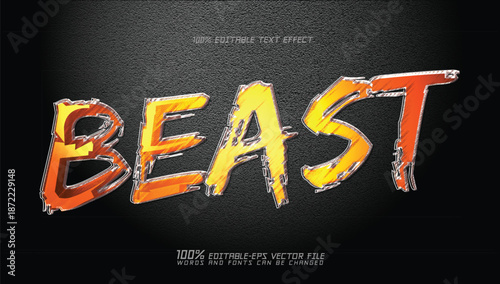 grunge beast Editable Text Effect
