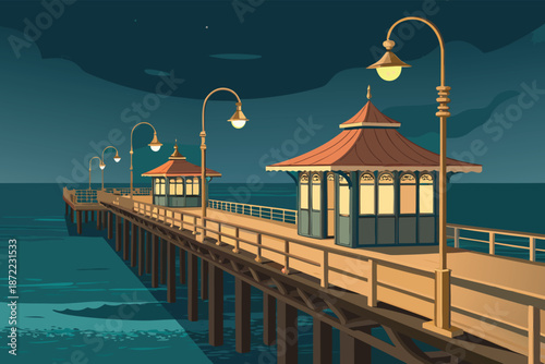 Coastal Night Pier Conservation Fee Kiosk Realist