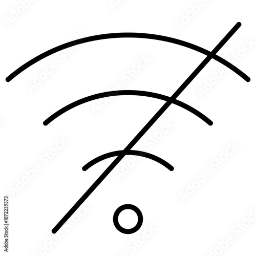 No Wifi Outline Icon Illustration Vector