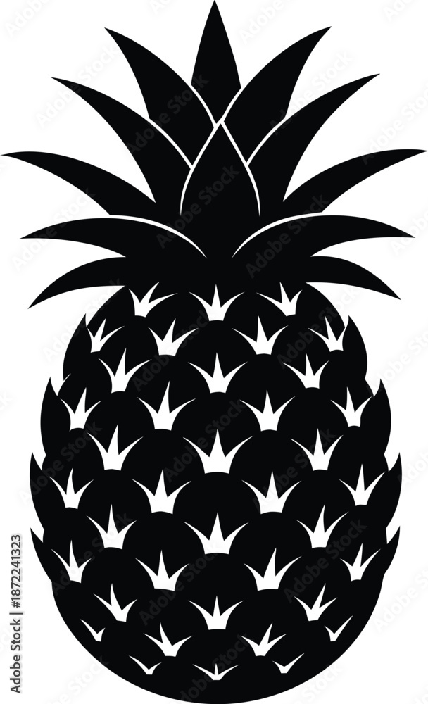 Obraz premium pineapple fruit black Vector, silhouette