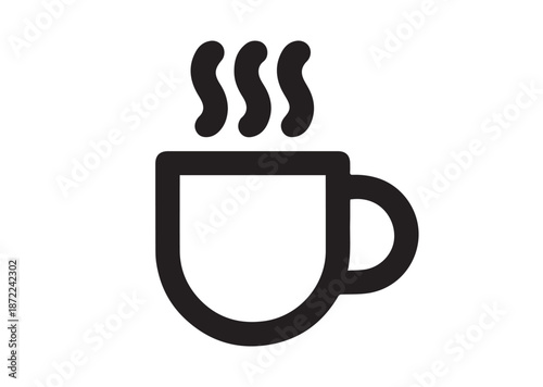 Coffee mug icon, Coffee mug solid Vector