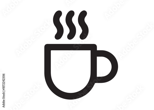 Coffee mug icon, Coffee mug solid Vector