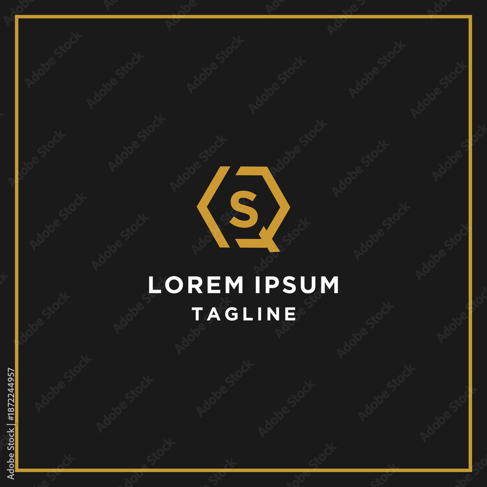 Obraz premium qs or sq hexagon logo