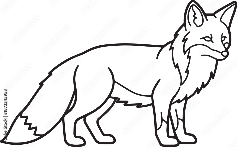 Obraz premium silhouette of clean vector of Fox isolated on white background