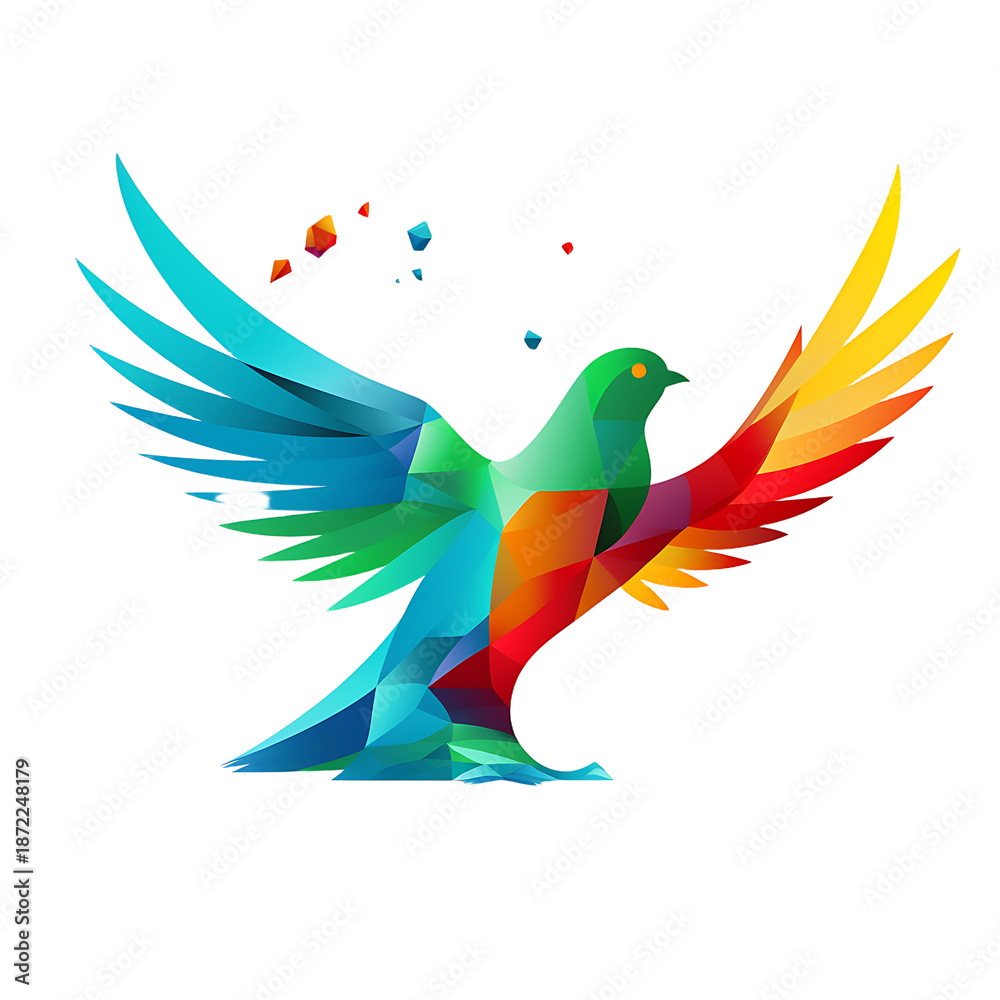 Fototapeta premium Peaceful Dove Silhouette in Patriotic Colors