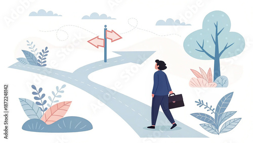 Calm Decision Making Business Concept Illustration