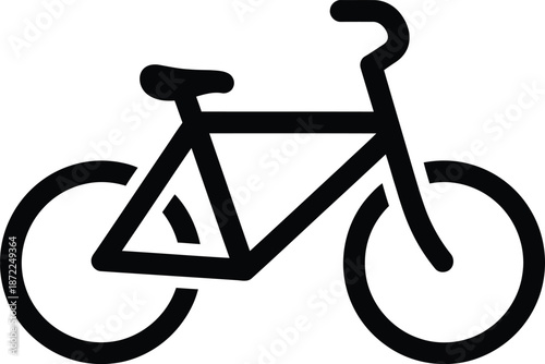 Bicycle icon, simple bike transport symbol vector illustration