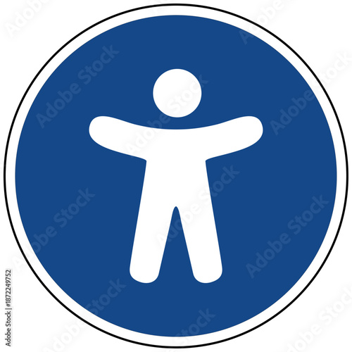 Blaues Gebotsschild Symbol Mensch Person Figur Barrierefreiheit Inklusion Icon Illustration Vektor