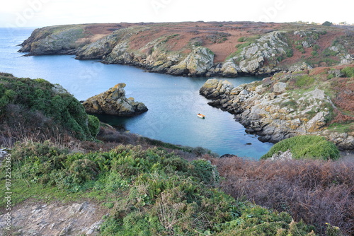 Port Saint-Nicolas sur l'île de Groix, océan Atlantique (Bretagne, Morbihan, France)