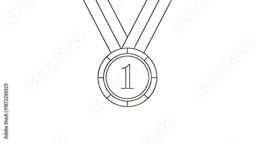 A minimalistic illustration of a first-place medal.