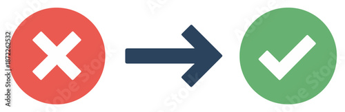 green tick red cross icon