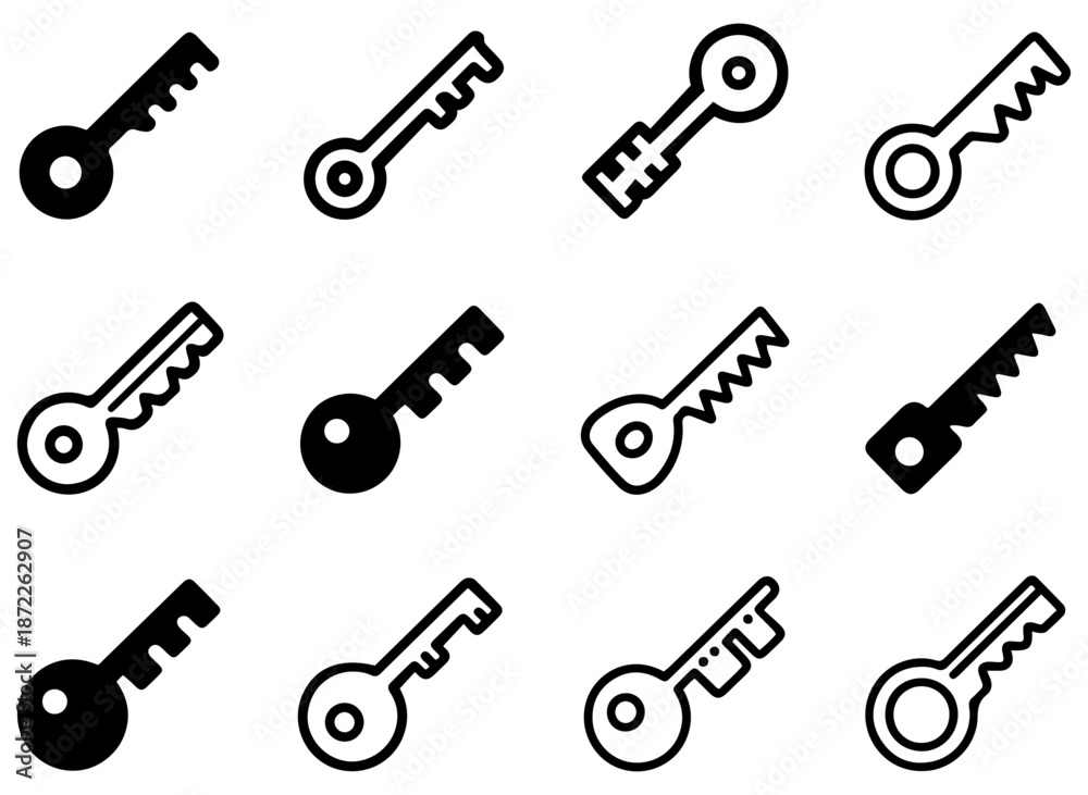 Fototapeta premium key icon vector collection