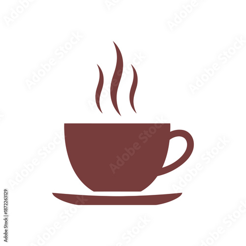 A cup of hot cafe coffee or caffeine drink flat vector illustration on transparent background