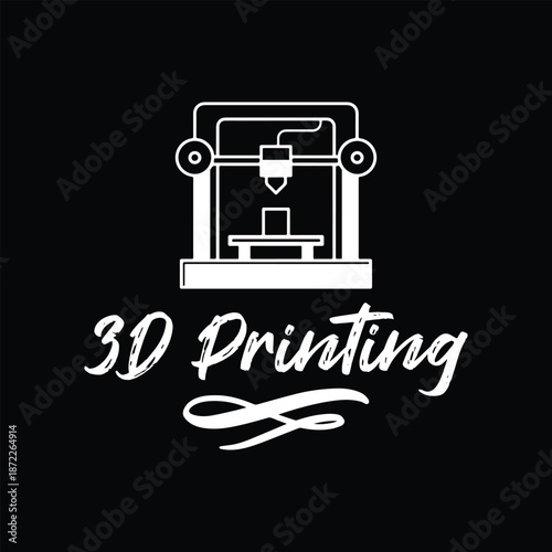 3D Printing Vintage T Shirt Design | Maker Technology Vector With Typography