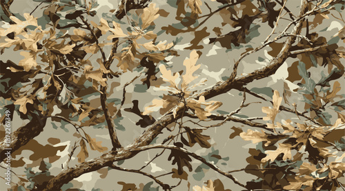 Hunting camouflage with tree for hunting and military. Hunting camouflage seamless pattern design. Abstract digital camouflage background