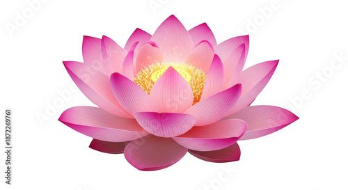 Pink lotus flower isolated on transparent background