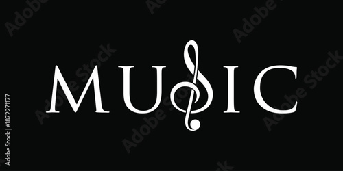 wordmark music logo design, typography text music graphic symbol icon vector template 