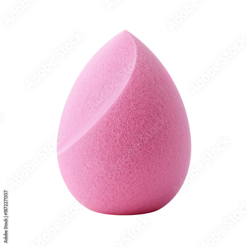 Pink Makeup Sponge on a Plain Background for Beauty and Cosmetic Applications