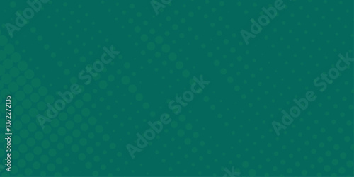 Blurred background. Circles pattern. Abstract dark green gradient design. Circles texture background. Retro comic pop art style gradient Dotted background. Halftone design, minimal aesthetic .