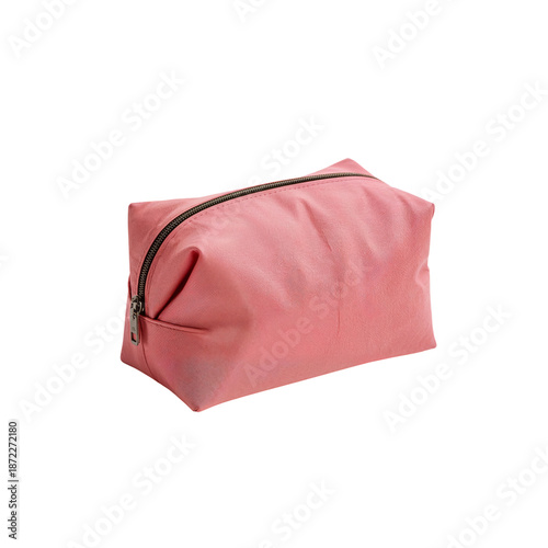 Bright Orange Bag With Zipper on a Plain Background Ready for Storage or Trav...
