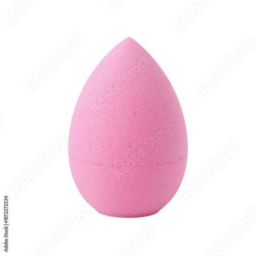 Pink Makeup Sponge on a Plain Background for Beauty and Cosmetic Applications