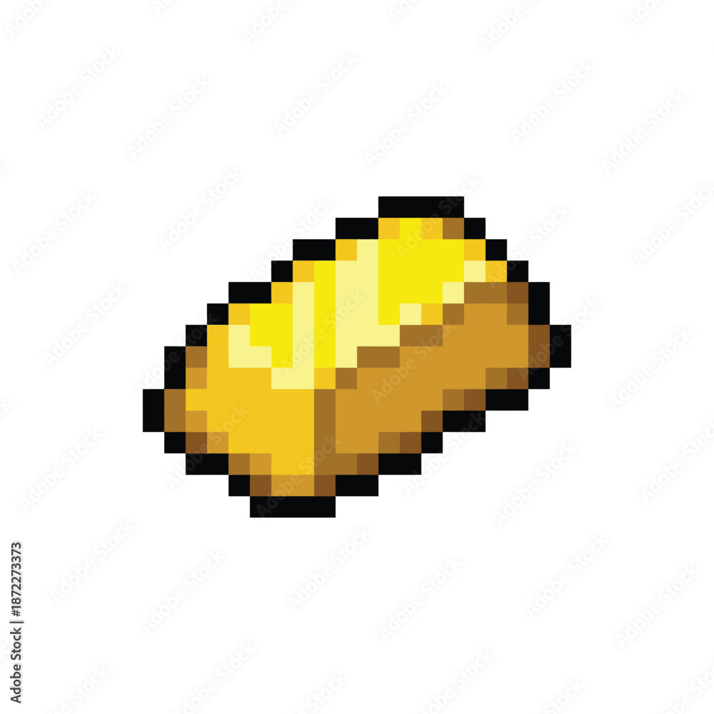 Obraz premium Pixel Art Gold Ingot Bar