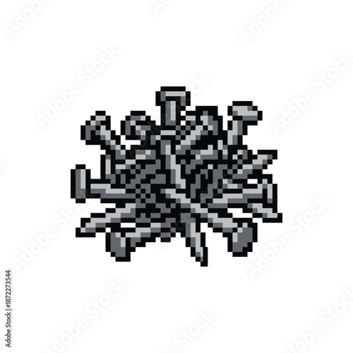 Pixel Art Pile Of Iron Nails