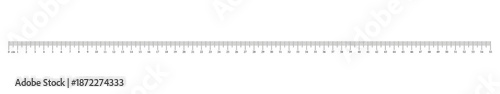 Measuring chart with 55 centimeters. Ruler scale with numbers. Length measurement math, distance, height, sewing tool, template. Graphic outline illustration.