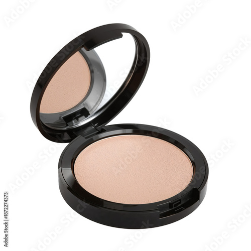 Makeup Highlighter With Round Pattern in Silver Compact