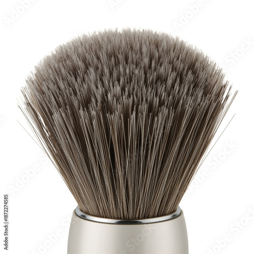 Tool for Grooming With a Black Bristle Brush and Metal Handle Shown up Close
