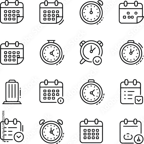 Time Management Icons Set