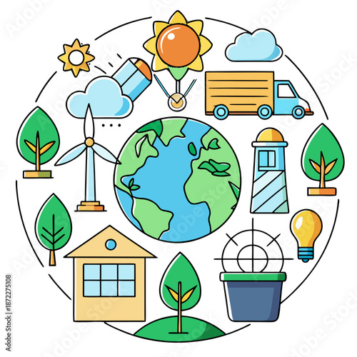 Illustration of sustainable living