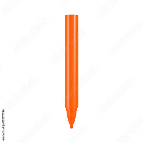 Bright Orange Highlighter Resting on a Flat Surface in a Well-Lit Area During...