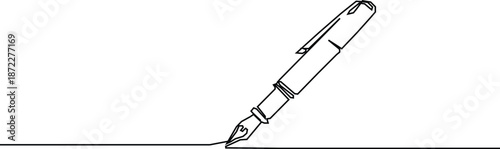 One continuous line of pen writing on a sheet. Vector. art.