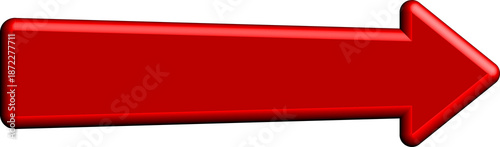 Free Download Vibrant red arrow pointing towards the right with a glossy finish and illuminated edges - GFXLoad
