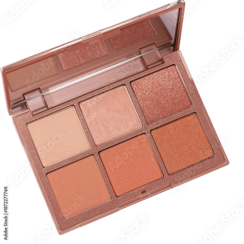 Makeup Palette With Nine Shades in a Square Arrangement on a Black Background