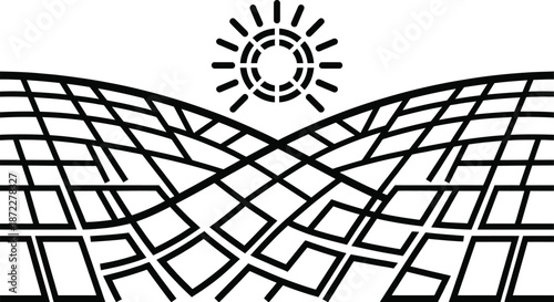 Solar panels renewable energy abstract vector illustration background