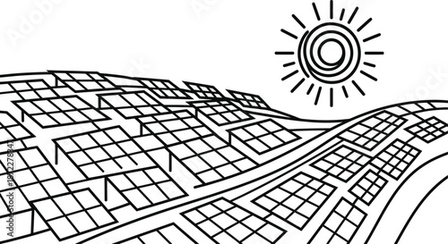 Solar panels renewable energy abstract vector illustration background