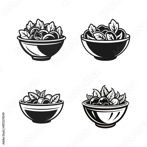Monochrome Berry Bowls Set