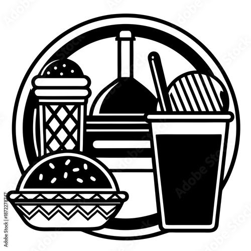 Traditional food and drink set