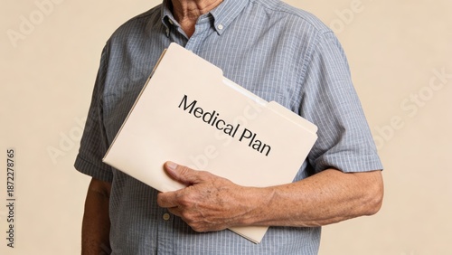 Wallpaper Mural Person holding a medical plan folder Torontodigital.ca