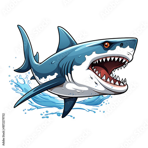 Dynamic Shark Attack Logo Design Concept