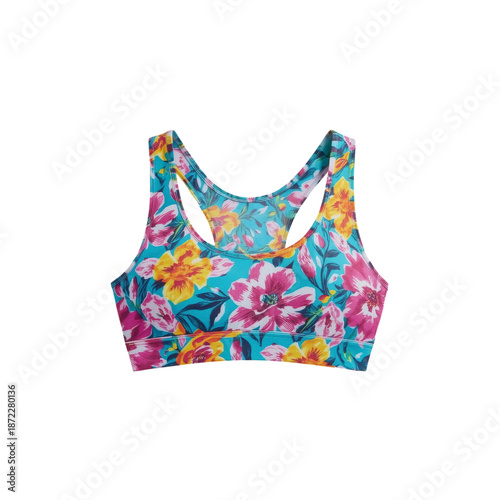 Colorful Sports Bra With Abstract Print for Active Wear and Exercise